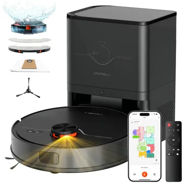 Saugroboter mit wischfunktion 7000Pa, Staubsauger Roboter mit Absaugstation 3.5L,180Min Laufzeit,LiDAR Navigation,Roboterstaubsauger für Tierhaare Teppich Böden,APP Steuerung