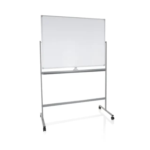 hjh OFFICE 830036 Whiteboard MULTIBOARD I 90 x 120 cm Mobile Tafel mit Rollen, beidseitig beschreibbar, magnetisch & abwischbar