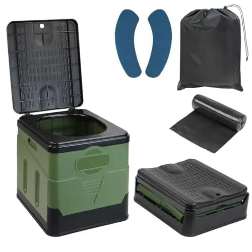 Montafox Faltbare Campingtoilette max 150 kg Mobile Toilette WC Klapptoilette Trockentoilette 12 Toilettenbeuteln