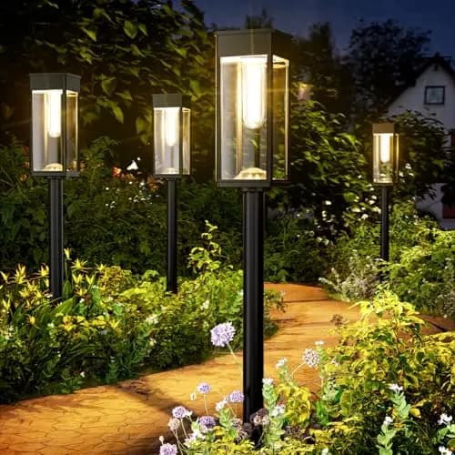 Solarlampen Außen Garten,Garten Solarleuchten Aussen 4 Stücke mit Längere Arbeitzeit, IP65 Wassserdicht Solar Gartenlampe, Extrem Helle Outdoor Solar Lights für Terrase Warmes Weiß