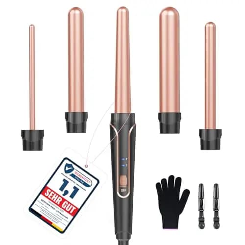 BESTOPE PRO 5-in-1 Lockenstab-Set Keramik Rose Gold – Bild 1