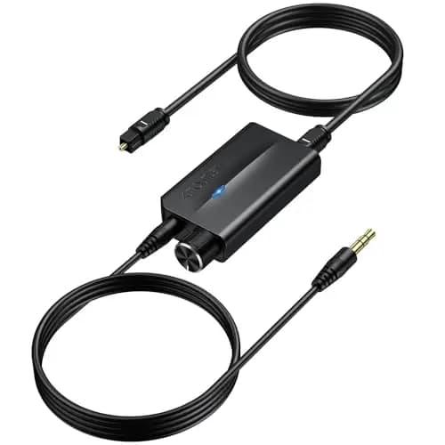 AUTOUTLET D-A3 Toslink zu 3,5-mm-DAC-Konverter mit Lautstärkeregler – Bild 1