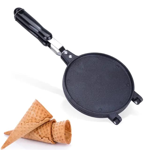 Waffelkegelhersteller, Gas-Antihaft-Backform für Crêpe-Pizzelle-Eistüten-Omelett, 6,7-Zoll-Durchmesser