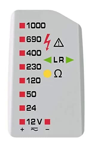Benning Spannungsprüfer DUSPOL expert (Prüfart 2-polig, Messgerät für Elektrotechnik, Messbereich 12 V - 1000 V AC/DC, Klingenlänge 15 mm) 50262, Rot/Schwarz