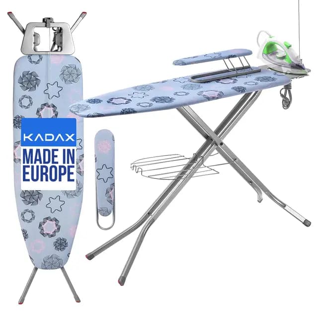 KADAX K9555 Bügelbrett 120×30 cm mit Ärmelbügelbrett