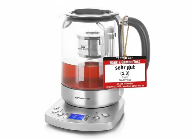 Emerio WK-122248 Glas-Teekocher mit Absenkautomatik 1,7 L