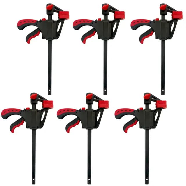 Thanaddo Einhandzwingen 6 Stk. Quick Grip Schraubzwingen Set, 4 Zoll Schnellspannzwinge Klemmzwinge, 2 in 1 Schnellspanner F Klemmen für Holzarbeiten Heimwerken, Klemmen