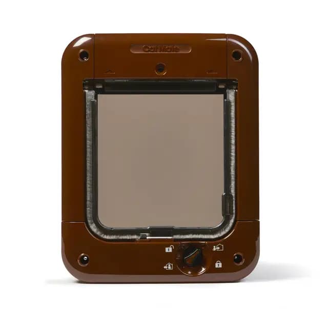 Cat Mate Mikrochip-gesteuerte Katzenklappe (360) – Für Katzen und kleine Hunde, speichert bis zu 30 Tiere, geeignet für Einfach-/Doppelverglasung, PVC, Wand und Holz, Braun