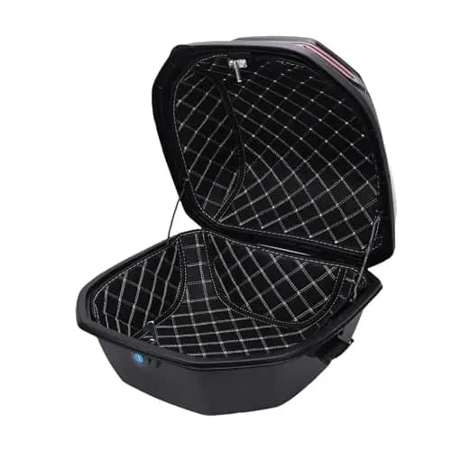 35L Motorrad-Topcase, Wasserdichter, Staubdichter ABS-Aufbewahrungskoffer mit Integrierter Rückenlehne und Reflektierenden Streifen, Universell für Motorräder, Motorroller