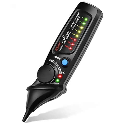 Bside AVD06 Berührungsloser Spannungsprüfer Steckdose Wechselspannungsprüfer Stift 12-1000 V Automatischer/manueller Modus Einstellbare Empfindlichkeit NCV-Live-Drahtprüfung mit farbiger LED-Anzeige