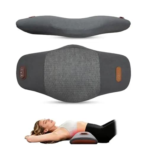 3 In 1 Rückenmassagegerät, Elektrisches Lendenkissen mit Wärme & Vibrationsmassage, Ergonomische RüCkenstüTze, MassagegeräT RüCken, Electric Lendenwirbel-Massagegerät Massagegerät Rücken with Traction