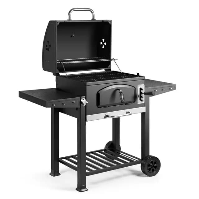 VonHaus XL Holzkohle-Grill und Smoker 2-in-1 mit Warmhalterost