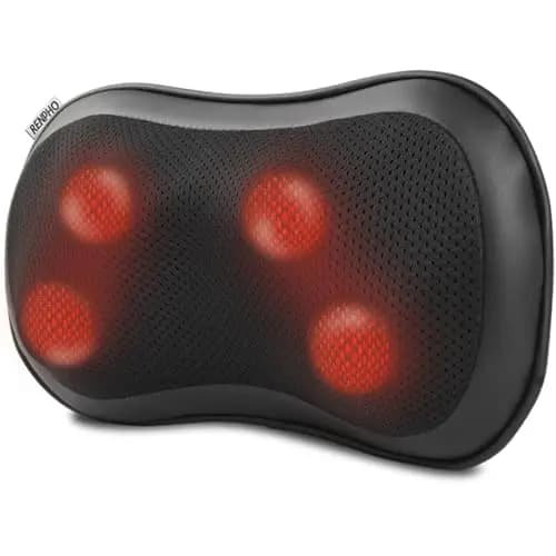 RENPHO Shiatsu Massagegerät, Massagekissen mit Wärmefunktion, Rückenmassagegerät mit 3 Geschwindigkeiten, 4D Nackenmassagegerät mit Tiefknetmassage, Geschenke für Frauen, Männer