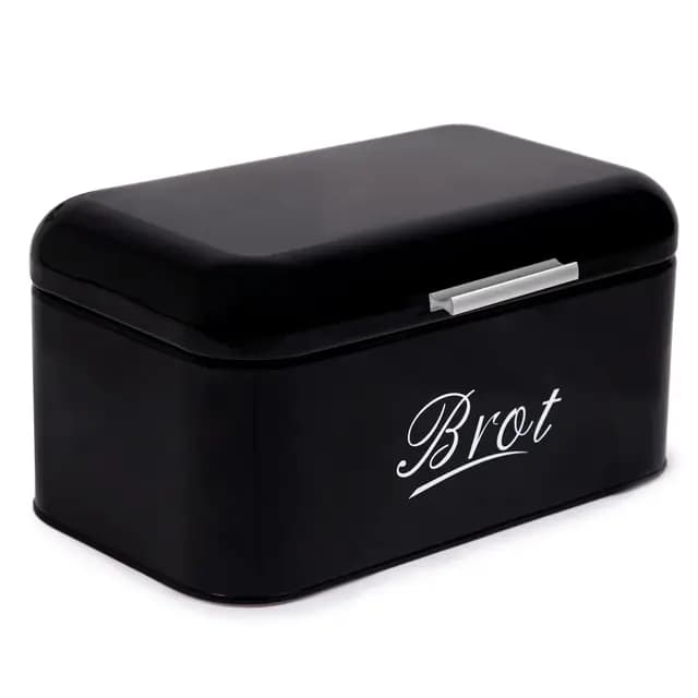 Theo & Cleo Brotkasten Metall Retro 31 cm Schwarz