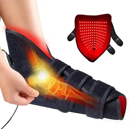 Hottoerak Rotlichtlampe für Füße, Infrarotlampe mit 660nm & 850nm, 165 LEDs Rotlicht, 5 Leistungsstufen & 10/20/30 Min Timer, Tragbare Red Light Zur Linderung von Schmerzen