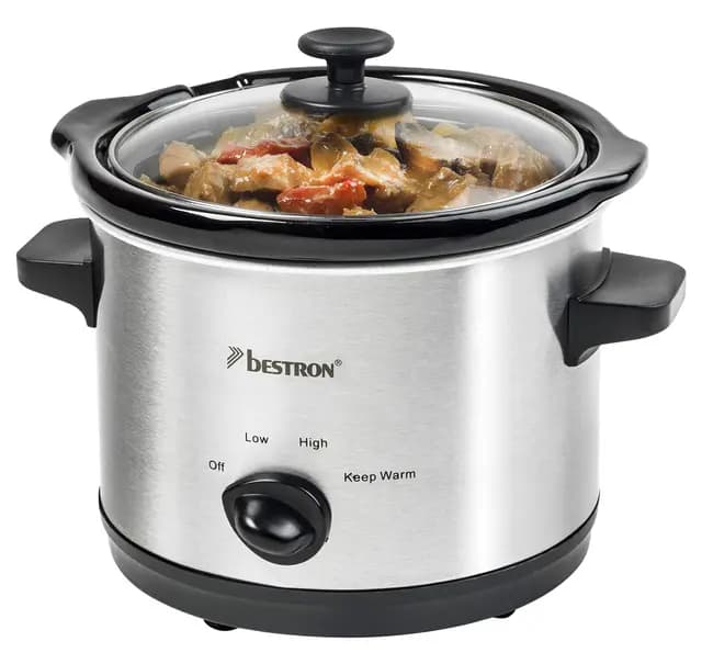 Bestron Slowcooker 1,5 Liter Schongarer Silber – Bild 1