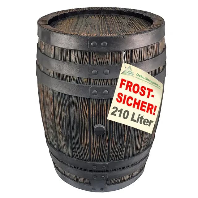 AMUR Regentonne Eichenfass-Design 210 L Braun