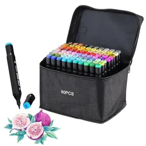 Hibisaws 80-Farben Alkoholmarker Set
