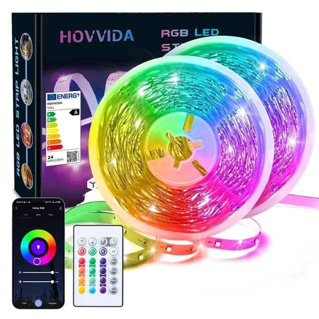 HOVVIDA LED Strip 20m WiFi RGB