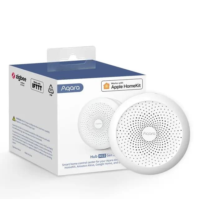 Aqara Smart Home Zentrale M1S Gen 2, für Automatisierung, Drahtlose Smart Home-Bridge für Alarmanlage, Monitor und Fernbedienung, Unterstützt Siri, Alexa, Google Assistant, HomeKit, IFTTT