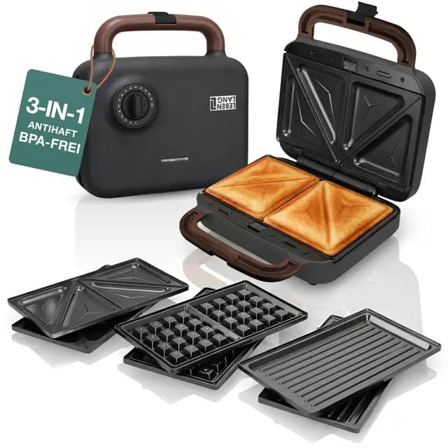 LEBENLANG 3-in-1 Sandwichmaker – Bild 1