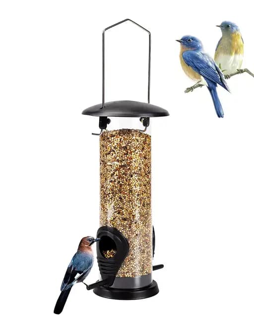ALaPon Vogelfutterspender Futtersäule mit Transparentrohr hängend
