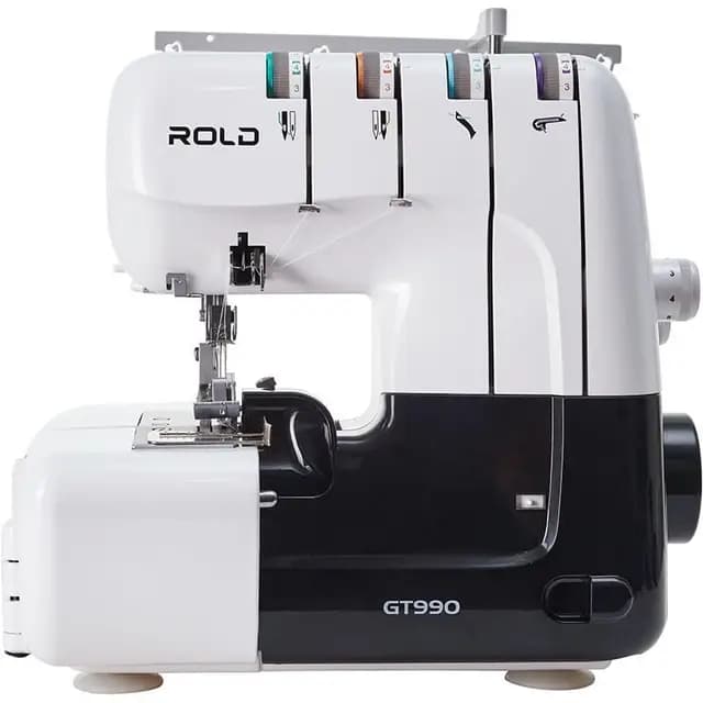 ROLD GT990 Overlockmaschine – 12 Nähprogramme | Leise & leistungsstark | Inklusive Abfallbehälter & Fadenspannungssystem | Für alle Stoffarten