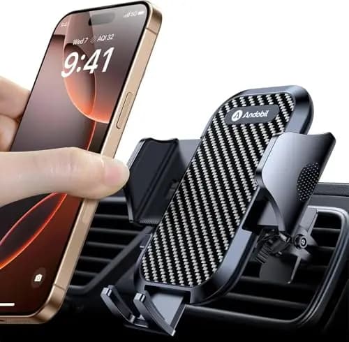 andobil Handyhalterung Auto Lüftung 360° drehbar Kohlefaser Schwarz