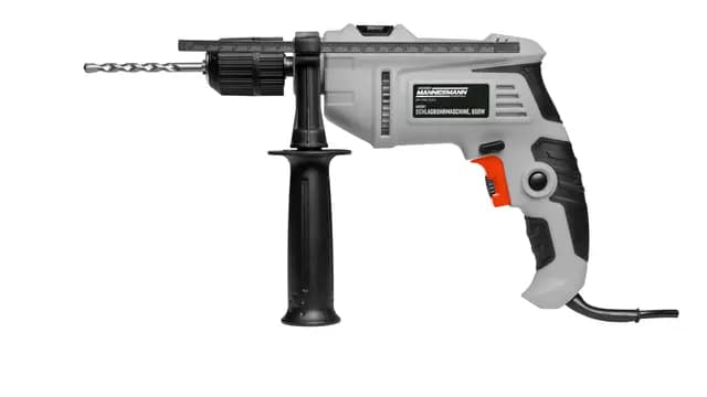 Brüder Mannesmann Schlagbohrmaschine, 650 Watt - Schlagbohrer mit 13 mm Schnellspannbohrfutter, Tiefenanschlag und Handgriff - kabelgebunden, mit Rechts- / Linkslauf - Schwarz, Grau | M12507