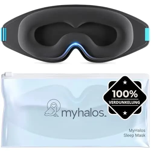 MyHalos 3D Schlafmaske mit Augenmulden Schwarz