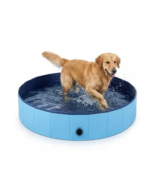 Hundepool für Große Hunde, Faltbarer Pool, Robustes Schwimmbecken mit Rutschfestem Boden, Planschbecken für Haustiere & Kinder, Langlebige Badewanne für Garten und Sommer,120 x 30 cm