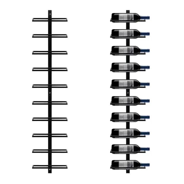 Yaheetech Weinregal Flaschenhalter Flaschenregal Aufbewahrungsregal für die Wand aus Metall 10 Flaschen, Schwarz