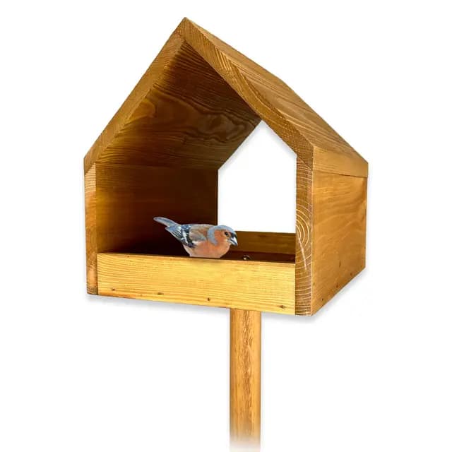 Gartenetage Vogelfutterhaus Massivholz mit Erdspieß – Bild 1