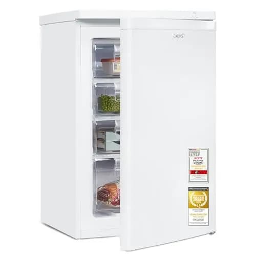 Exquisit Gefrierschrank | 91 l Nutzinhalt, Energieeffizienzklasse E, 40 dB(A) | kompakte Bauform, 4-Sterne-Gefrieren, manuelle Temperaturregelung, wechselbarer Türanschlag | GS512-040E weiss