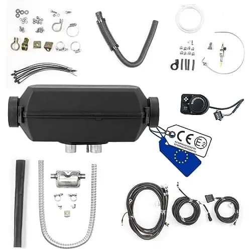 Autoterm Air 2D 2KW 12V Diesel Standheizung Luftheizung Lufterhitzer mit Bedienteil PU-5 und leiser Kraftstoffpumpe für Wohnmobil Campervan Auto KFZ PKW LKW Boot