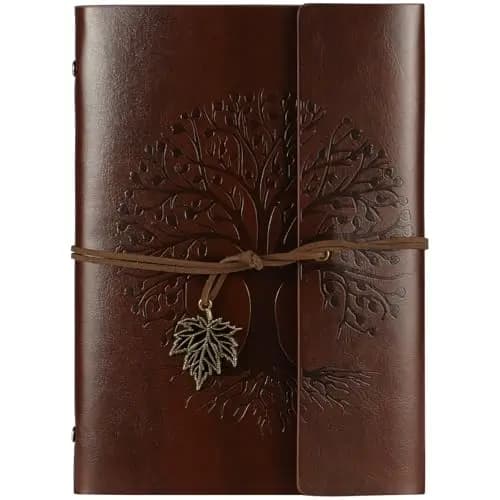 PU Leder Notizbuch A5, Nachfüllbares Reisetagebuch Vintage Lederbuch Liniert Tagebuch Ringbuch Journal, Retro Tagebuch für Gestalten, Als Skizzen, Erinnerungs