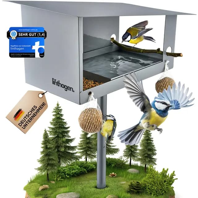 Linthagen 3-in-1 Vogelfutterhaus mit Ständer – Bild 1