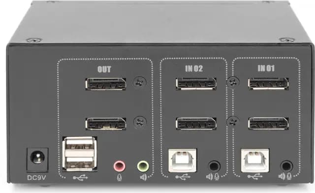 Digitus KVM-Switch 2-Port Dual-Display 4K DisplayPort