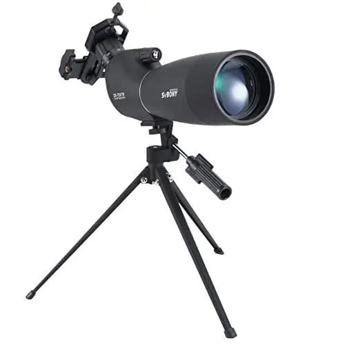 Svbony SV28 Spektiv, 25-75x70 Spektiv mit Stativ, HD BAK4 Prisma FMC Objektiv Spektive mit Telefonadapter für Zielschießen, Bogenschießen, Vogelbeobachtung, Mond