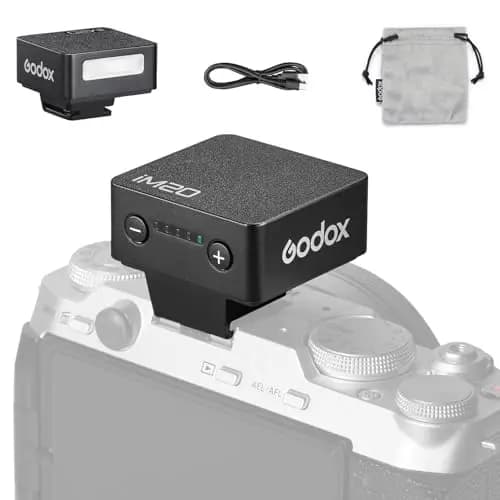 GODOX iM20 Kamera-Blitz Mini Kamerablitz, 5 Stufen Blitzleistung, 6000K±200K 440 Full-Power Flashes Godox im20 Mini Flash für Canon Sony Nikon Fuji Olympus