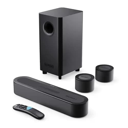MAJORITY Bowfell Halo Atmos Soundbar für TV Geräte | 300W Lautsprecher für Fernseher mit Subwoofer | 5.1 Dolby Atmos Heimkino Surround Sound System mit HDMI eARC | Mini Sound Bar PC Bluetooth