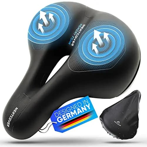 NEXTCOVER® NEU Fahrradsattel Damen & Herren mit [Airflow] Vertiefung für maximalen Fahrkomfort I Ergonomischer Memory Foam Fahrrad Sattel mit optimaler Luftzirkulation