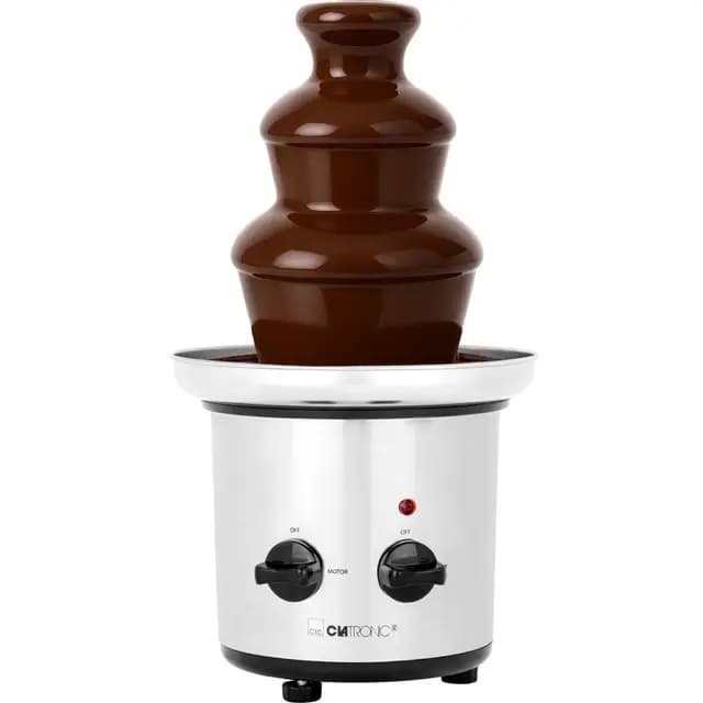 Clatronic® Schokobrunnen mit exzellentem Schokofluss | für Früchte und Gebäck I leicht zu reinigen | Schokoladenbrunnen | Schokobrunnen mit Schmelzfunktion I Schokoladenbrunnen klein I SKB 3248
