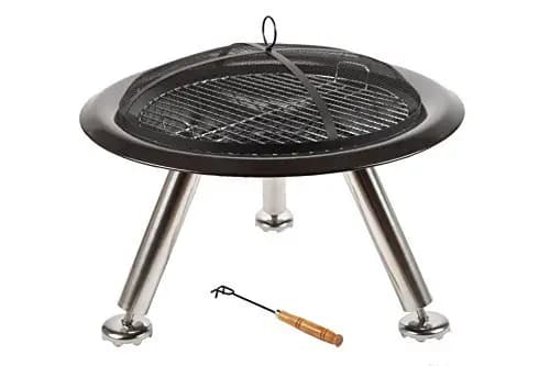 Feuerschale aus Edelstahl mit Grillauflage, Durchmesser 74cm