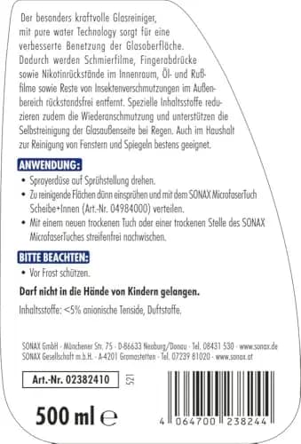 SONAX XTREME ScheibenKlar Glasreiniger