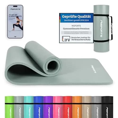 MSPORTS Gymnastikmatte Steingrau