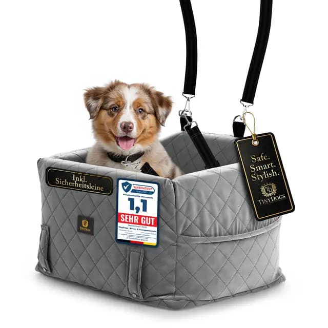 TinyDogs Hunde Autositz Grau – Bild 1