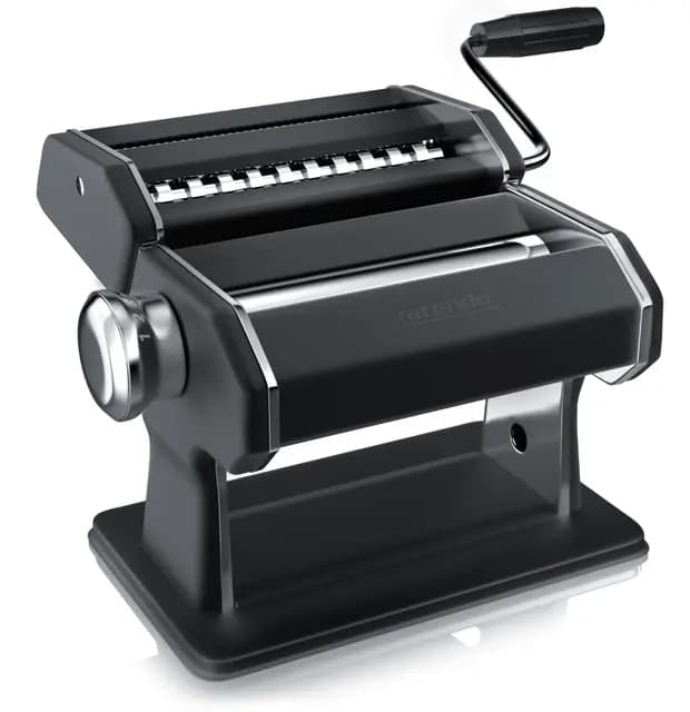 Arendo Nudelmaschine Pasta Maker Edelstahl manuell Schwarz Matt – Bild 1