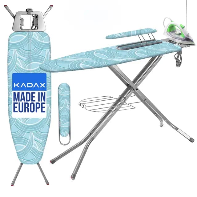 KADAX Bügelbrett 120×30 cm mit Ärmelbügelbrett klappbar