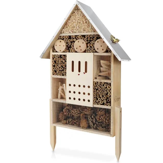 Wildlife Home Insektenhotel XXL mit Standfuß und Metalldach